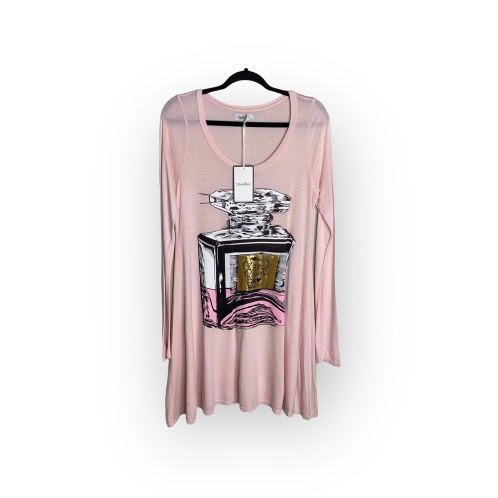 new Lauren Moshi ❤︎ Color Love Potion Bottle T Shirt Mini Dress ❤︎ Baby Pink ❤︎ - Picture 14 of 16